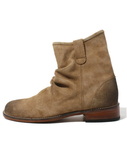 WH スエードサイドジップブーツ ブラウン 美品】 WH /ダブルエイチ