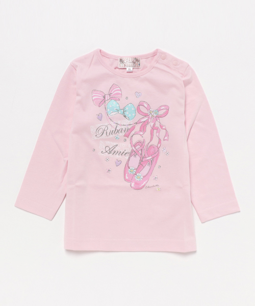 motherways(マザウェイズ)の「ガールズ 長袖Tシャツ 全9柄(Tシャツ/カットソー)」|コーラルピンク