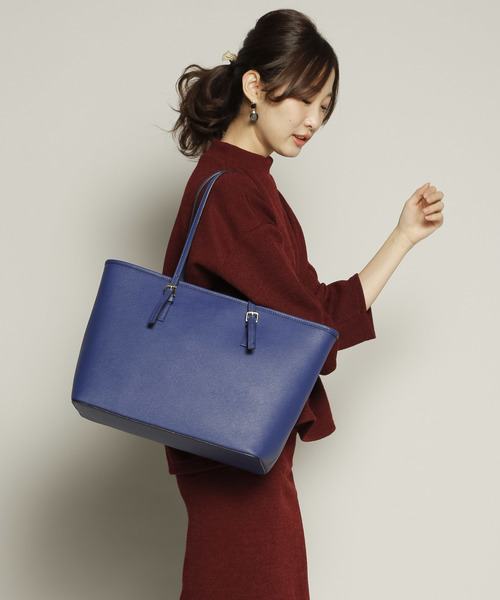 PLAIN CLOTHING(プレーンクロージング)の「ベーシックトートバッグ【PLAIN CLOTHING】(トートバッグ・レディース・ブラック/グレー/ピンク/ブルー/モカ/キャメル/レッド・FREE)」の5枚目の写真