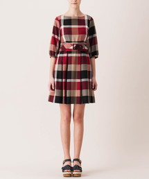 ブルーレーベルクレストブリッジ♡チェック　ドッキングワンピース　黒　ベルト BLUE LABEL CRESTBRIDGE（ブルーレーベルクレストブリッジ）の