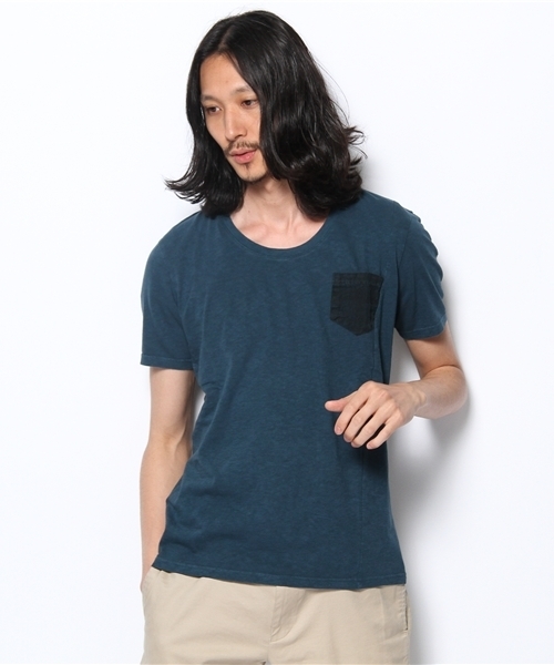 KATHARINE HAMNETT LONDON (キャサリンハムネットロンドン)の「アイスダイドチェック(Tシャツ/カットソー・メンズ・イエロー/ブルー/グレイッシュベージュ・LL/MEDIUM/LARGE)」の1枚目の写真