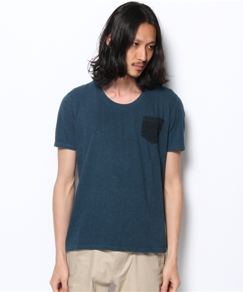 KATHARINE HAMNETT LONDON (キャサリンハムネットロンドン)の「アイスダイドチェック(Tシャツ/カットソー・メンズ・イエロー/ブルー/グレイッシュベージュ・LL/MEDIUM/LARGE)」の4枚目の写真