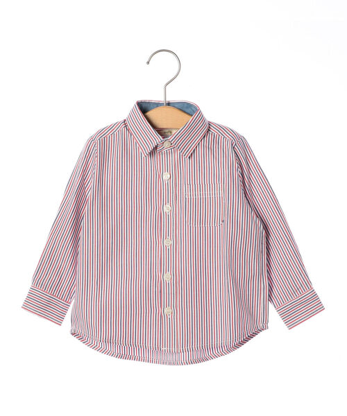 SHIPS(シップス)の「SHIPS KIDS:エルボーパッチ シャツ(80~90cm)(シャツ/ブラウス・キッズ・ネイビー/レッド・90/80)」の2枚目の写真