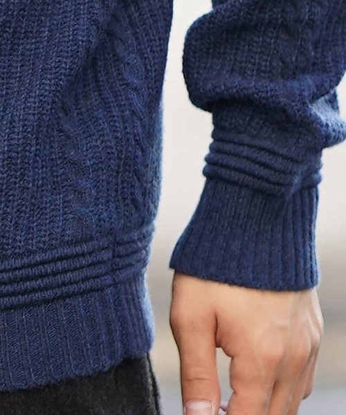 MK MICHEL KLEIN HOMME （エムケーミッシェルクランオム）の「ニット（ラムウールナイロン）（ニット/セーター・メンズ・グレー/ネイビー/ホワイト・46/48/51）」の6枚目の写真