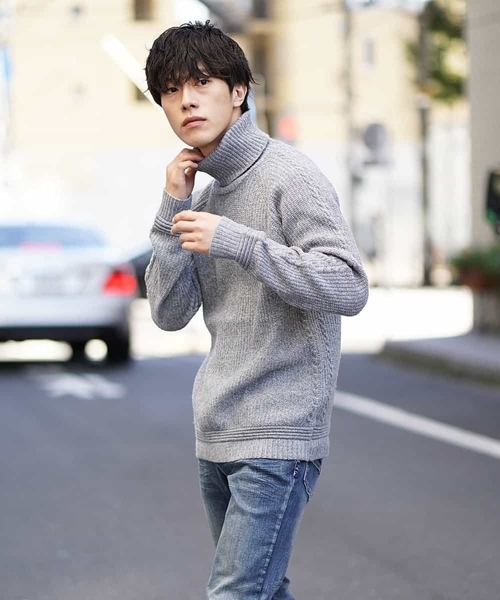 MK MICHEL KLEIN HOMME （エムケーミッシェルクランオム）の「ニット（ラムウールナイロン）（ニット/セーター・メンズ・グレー/ネイビー/ホワイト・46/48/51）」の9枚目の写真