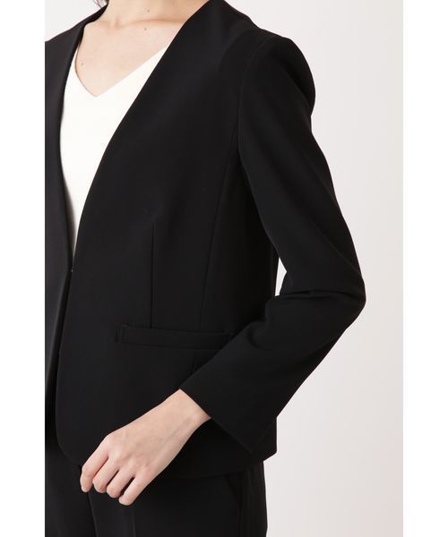 NATURAL BEAUTY BASIC（ナチュラルビューティーベーシック）の「【雑誌掲載】ステファニー カラーレスジャケット（ノーカラージャケット・レディース・ブラック/ベージュ・SMALL/MEDIUM/LARGE）」の17枚目の写真