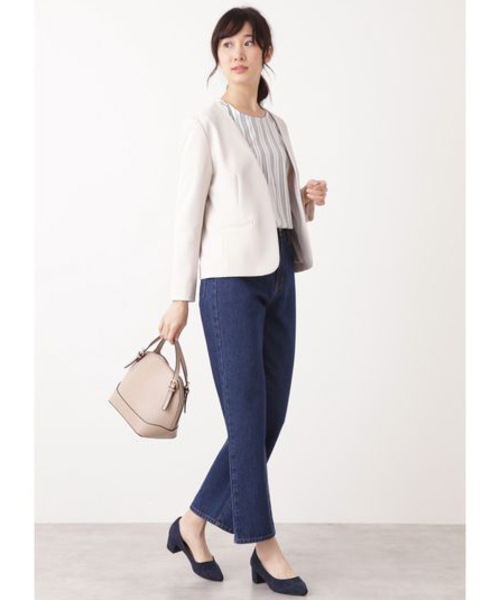【1回着用のみ】ナチュラルビューティーベーシックノーカラー ジャケットパンツ S NATURAL BEAUTY BASIC（ナチュラルビューティーベーシック）の
