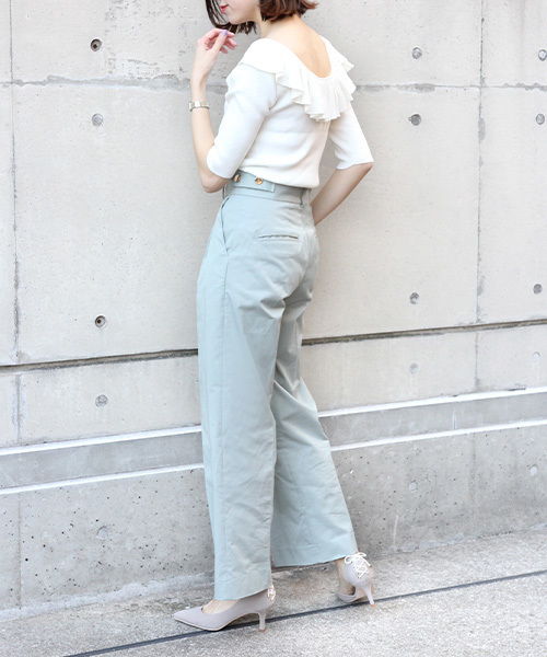 RANDA（ランダ）の「バックフリルニット（ニット/セーター・レディース・ホワイト/ブラウン/イエロー・FREE）」の9枚目の写真