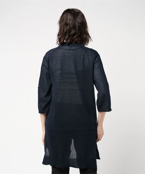 Petit Honfleur（プチオンフルール）の「【WASHABLE・麻シリーズ】ロングカーディガン（カーディガン/ボレロ・レディース・ベージュ/ネイビー・M size/L size）」の5枚目の写真