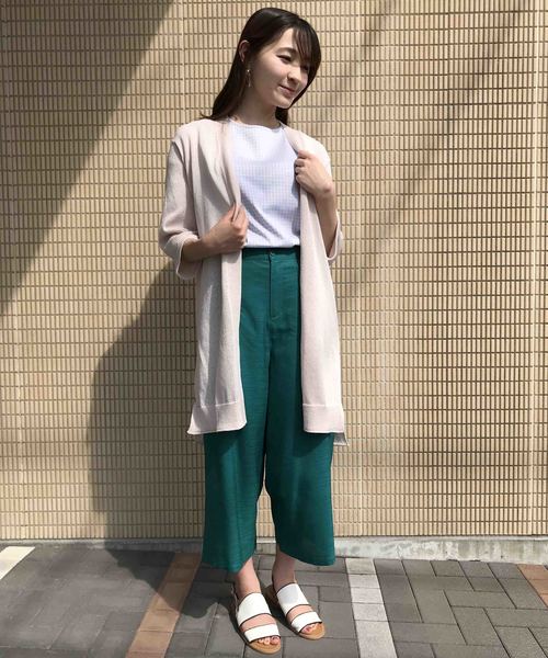 Petit Honfleur（プチオンフルール）の「【WASHABLE・麻シリーズ】ロングカーディガン（カーディガン/ボレロ・レディース・ベージュ/ネイビー・M size/L size）」の3枚目の写真