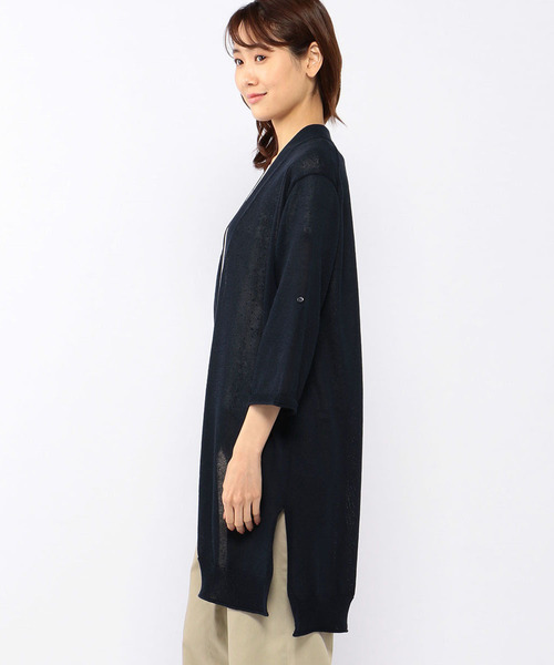 Petit Honfleur（プチオンフルール）の「【WASHABLE・麻シリーズ】ロングカーディガン（カーディガン/ボレロ・レディース・ベージュ/ネイビー・M size/L size）」の15枚目の写真