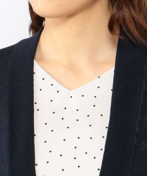 Petit Honfleur（プチオンフルール）の「【WASHABLE・麻シリーズ】ロングカーディガン（カーディガン/ボレロ・レディース・ベージュ/ネイビー・M size/L size）」の6枚目の写真
