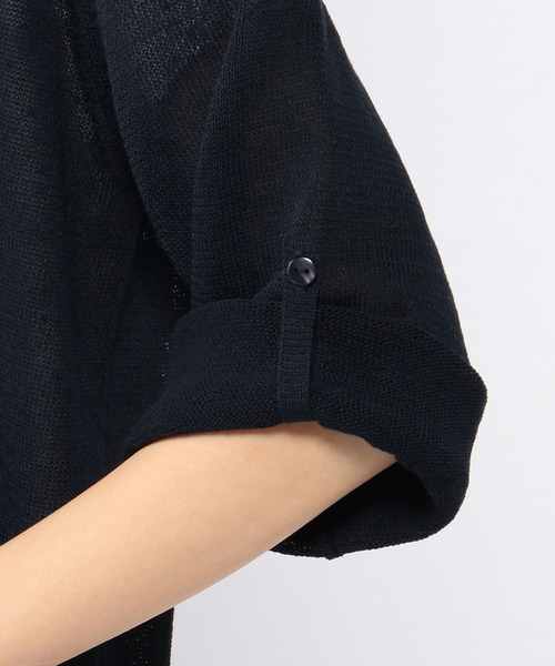 Petit Honfleur（プチオンフルール）の「【WASHABLE・麻シリーズ】ロングカーディガン（カーディガン/ボレロ・レディース・ベージュ/ネイビー・M size/L size）」の13枚目の写真