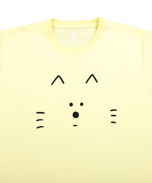Store トップス Tshirts Graniph デザイン ティーシャツ ストア グラニフ のファッション Store Tshirts ベーシックｔシャツ ビッグキャットフェイス レモネード Tシャツ カットソー Design