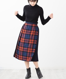 ✳︎さゆりん✳︎ オニールダブリン　オレンジ リネンプリーツスカート ✳︎さゆりん✳︎ オニールダブリン オレンジ リネンプリーツ