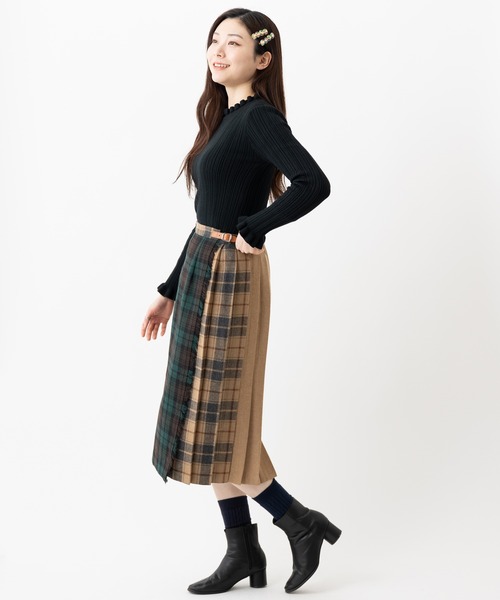 別注 O'Neil of Dublin ミモレ丈 パッチワーク キルトスカート