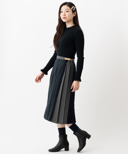 別注 O'Neil of Dublin ミモレ丈 パッチワーク キルトスカート