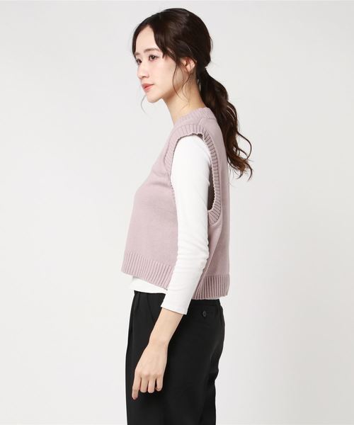 WEGO（ウィゴー）の「WEGO/カラーニットベスト（ベスト・レディース・ベージュ/アイボリー/ライトパープル/ライトグレー・FREE）」の13枚目の写真