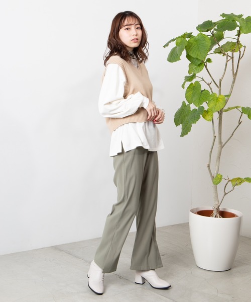 WEGO（ウィゴー）の「WEGO/カラーニットベスト（ベスト・レディース・ベージュ/アイボリー/ライトパープル/ライトグレー・FREE）」の19枚目の写真