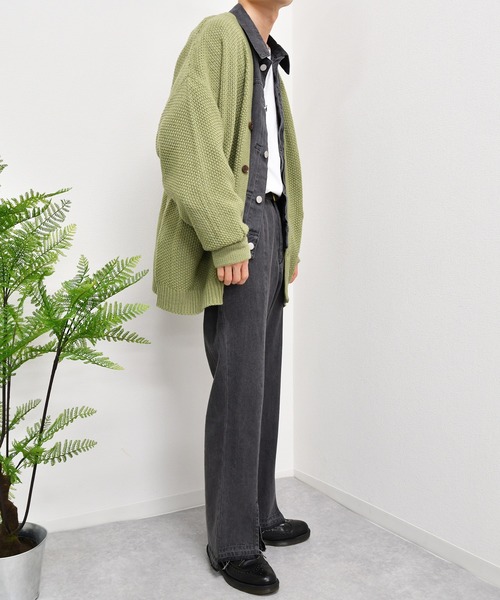 kutir（クティール）の「ルーズシルエットカーディガン（カーディガン/ボレロ・メンズ・サックスブルー/ライトグリーン/グレイッシュベージュ・MEDIUM/LARGE）」の5枚目の写真