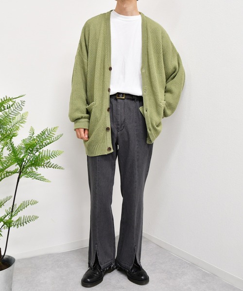 kutir（クティール）の「ルーズシルエットカーディガン（カーディガン/ボレロ・メンズ・サックスブルー/ライトグリーン/グレイッシュベージュ・MEDIUM/LARGE）」の10枚目の写真