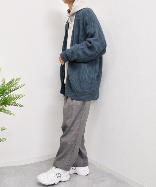 kutir（クティール）の「ルーズシルエットカーディガン（カーディガン/ボレロ・メンズ・サックスブルー/ライトグリーン/グレイッシュベージュ・MEDIUM/LARGE）」の16枚目の写真