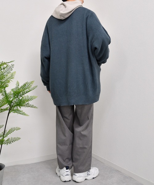 kutir（クティール）の「ルーズシルエットカーディガン（カーディガン/ボレロ・メンズ・サックスブルー/ライトグリーン/グレイッシュベージュ・MEDIUM/LARGE）」の17枚目の写真