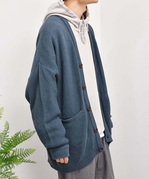 kutir（クティール）の「ルーズシルエットカーディガン（カーディガン/ボレロ・メンズ・サックスブルー/ライトグリーン/グレイッシュベージュ・MEDIUM/LARGE）」の19枚目の写真