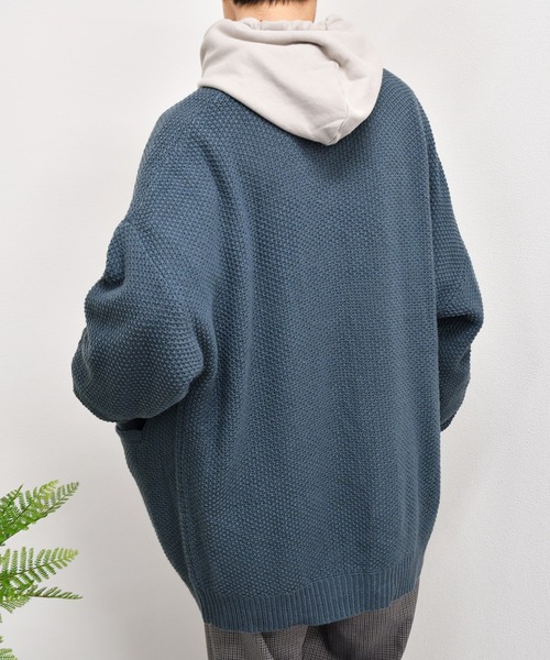 kutir（クティール）の「ルーズシルエットカーディガン（カーディガン/ボレロ・メンズ・サックスブルー/ライトグリーン/グレイッシュベージュ・MEDIUM/LARGE）」の20枚目の写真