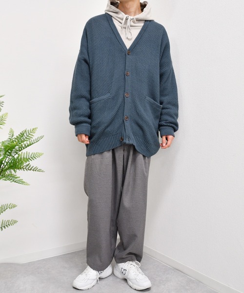 kutir（クティール）の「ルーズシルエットカーディガン（カーディガン/ボレロ・メンズ・サックスブルー/ライトグリーン/グレイッシュベージュ・MEDIUM/LARGE）」の18枚目の写真