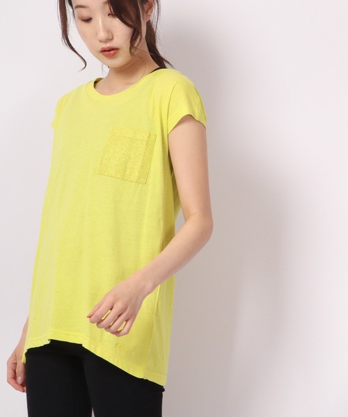 DIMENSIONE danza（ディメンシオーネ ダンツァ）の「ラメポケットTシャツ（Tシャツ/カットソー・レディース・レッド/イエロー/ホワイト/スカイブルー・SMALL/MEDIUM/X-SMALL）」の4枚目の写真