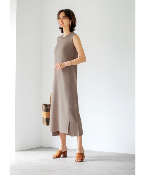 涼感サマーニットロング丈ノースリーブワンピースB（ワンピース