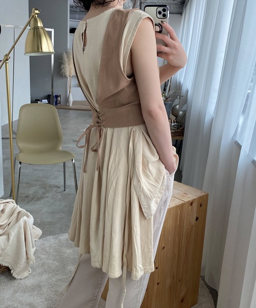chuclla（チュクラ）の「【chuclla】【2020/SS】バックレースアップ リネン混ビスチェ chw1272（その他トップス・レディース・ベージュ/アイボリー・FREE）」の13枚目の写真