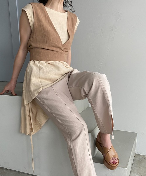 chuclla（チュクラ）の「【chuclla】【2020/SS】バックレースアップ リネン混ビスチェ chw1272（その他トップス・レディース・ベージュ/アイボリー・FREE）」の15枚目の写真