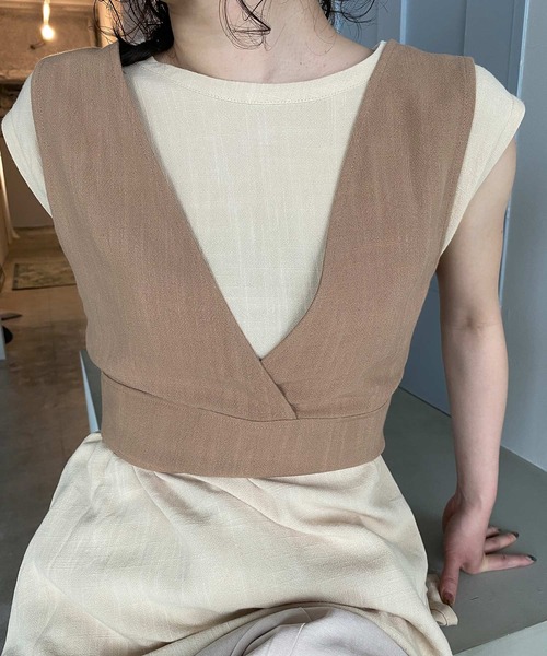 chuclla（チュクラ）の「【chuclla】【2020/SS】バックレースアップ リネン混ビスチェ chw1272（その他トップス・レディース・ベージュ/アイボリー・FREE）」の17枚目の写真