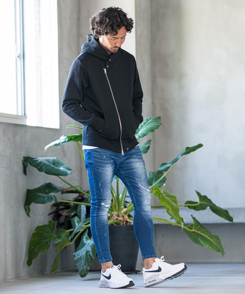 CAMBIO（カンビオ）の「mp8213-Stretch Damage Denim Skinny Rib Pants パンツ（デニムパンツ・メンズ・インディゴブルー・S/L/M）」の9枚目の写真