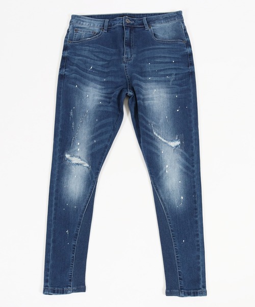 CAMBIO（カンビオ）の「mp8213-Stretch Damage Denim Skinny Rib Pants パンツ（デニムパンツ・メンズ・インディゴブルー・S/L/M）」の10枚目の写真