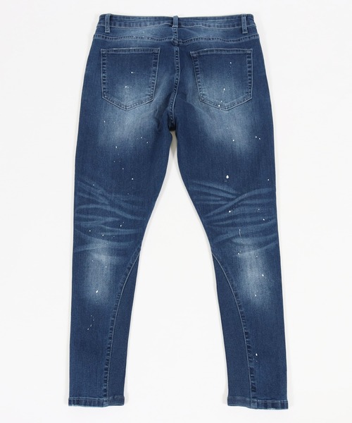 CAMBIO（カンビオ）の「mp8213-Stretch Damage Denim Skinny Rib Pants パンツ（デニムパンツ・メンズ・インディゴブルー・S/L/M）」の11枚目の写真