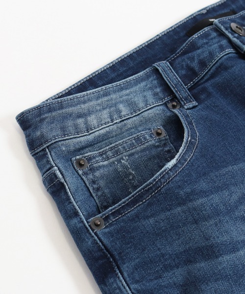 CAMBIO（カンビオ）の「mp8213-Stretch Damage Denim Skinny Rib Pants パンツ（デニムパンツ・メンズ・インディゴブルー・S/L/M）」の13枚目の写真