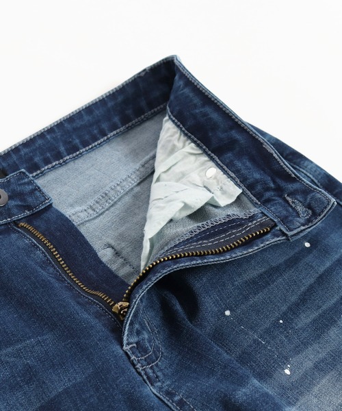 CAMBIO（カンビオ）の「mp8213-Stretch Damage Denim Skinny Rib Pants パンツ（デニムパンツ・メンズ・インディゴブルー・S/L/M）」の14枚目の写真