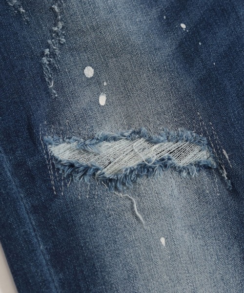 CAMBIO（カンビオ）の「mp8213-Stretch Damage Denim Skinny Rib Pants パンツ（デニムパンツ・メンズ・インディゴブルー・S/L/M）」の16枚目の写真