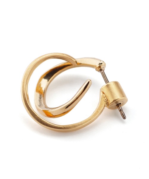 ANEMONE（アネモネ）の「セミマットカーブラインのバックキャッチピアス[B]（ピアス（両耳用）・レディース・ゴールド/シルバー・FREE）」の5枚目の写真