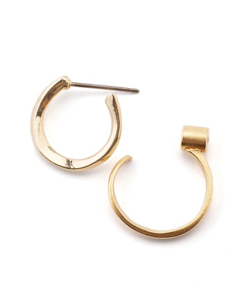 ANEMONE（アネモネ）の「セミマットカーブラインのバックキャッチピアス[B]（ピアス（両耳用）・レディース・ゴールド/シルバー・FREE）」の4枚目の写真