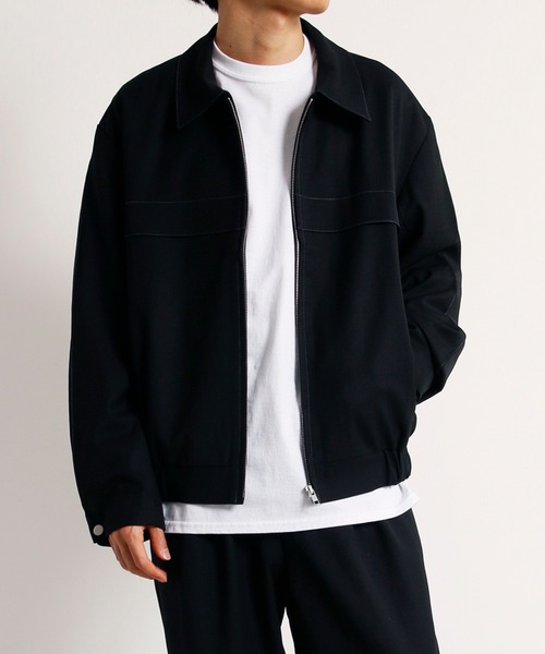 KINDAGARDEN（カインダガーデン）の「KINDAGARDEN カインダガーデン / WOOL GABARDINE BLOUSON JACKET ウールギャバジンブルゾンジャケット（ブルゾン・メンズ・ブラック/ブラウン/グリーン・MEDIUM/LARGE）」の2枚目の写真