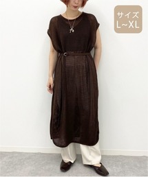 apres jour mignon | 【大きいサイズ】メッシュ編みワンピース【ZOZOTOWN限定アイテム】(ワンピース)