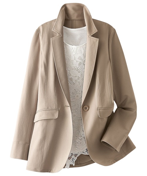 セール 洗えてやわらか綿混テーラードジャケット ロング丈 スーツジャケット Belluna ベルーナ のファッション通販 Zozotown