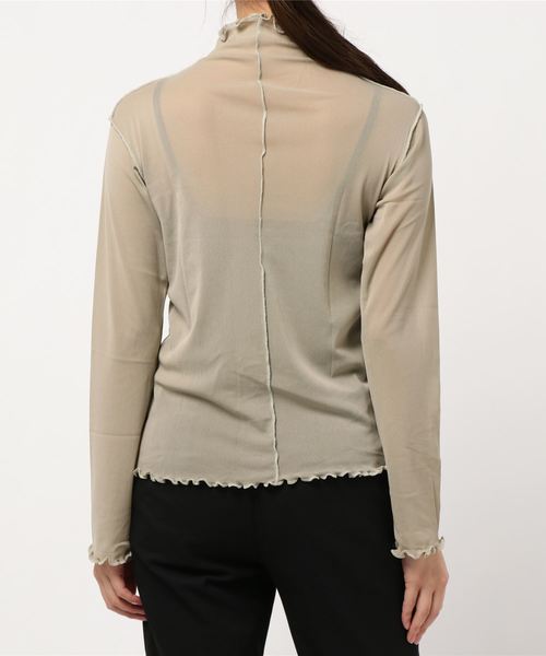 KOBE LETTUCE（コウベレタス）の「ハイネックシアーメロウプルオーバー（シャツ/ブラウス・レディース・ブラック/グレイッシュベージュ/オフホワイト/グリーン・FREE）」の6枚目の写真