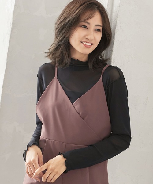 KOBE LETTUCE（コウベレタス）の「ハイネックシアーメロウプルオーバー（シャツ/ブラウス・レディース・ブラック/グレイッシュベージュ/オフホワイト/グリーン・FREE）」の2枚目の写真