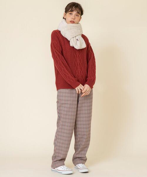 coen（コーエン）の「【WEB限定カラー】フリースマフラー#（マフラー・レディース・パープル/ブラック/オフホワイト/ベージュ・FREE）」の8枚目の写真