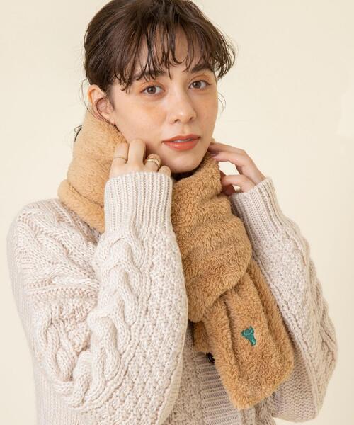 coen（コーエン）の「【WEB限定カラー】フリースマフラー#（マフラー・レディース・パープル/ブラック/オフホワイト/ベージュ・FREE）」の10枚目の写真